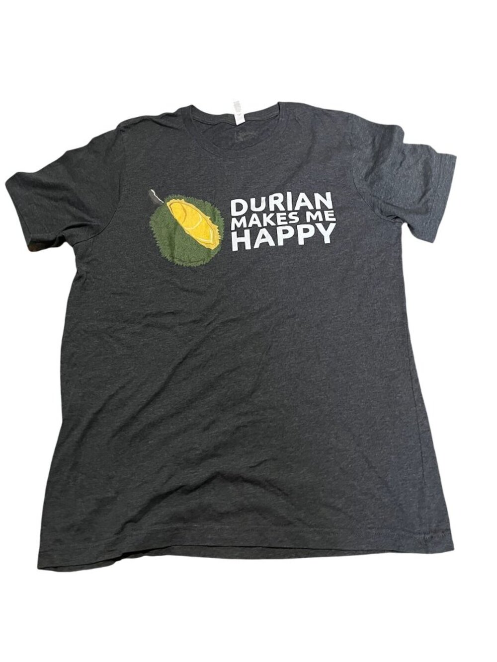 Durian Makes Me Happy Graphic T Shirt Funny Foodie Fruit Lover Unisex Adult